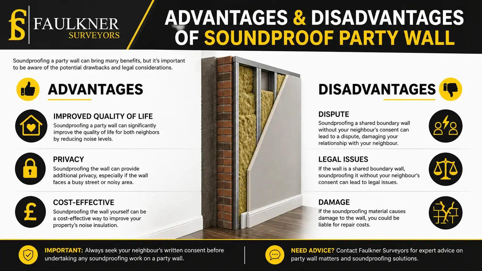 Can you soundproof a Party wall? 2 Advantages and Disadvantages of Soundproof Party Wall Banbury