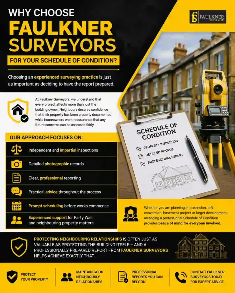 Schedule of Condition: What It Is and Why It Protects Both Neighbours 3 Why Choose Faulkner Surveyors for Your Schedule of Condition Banbury?
